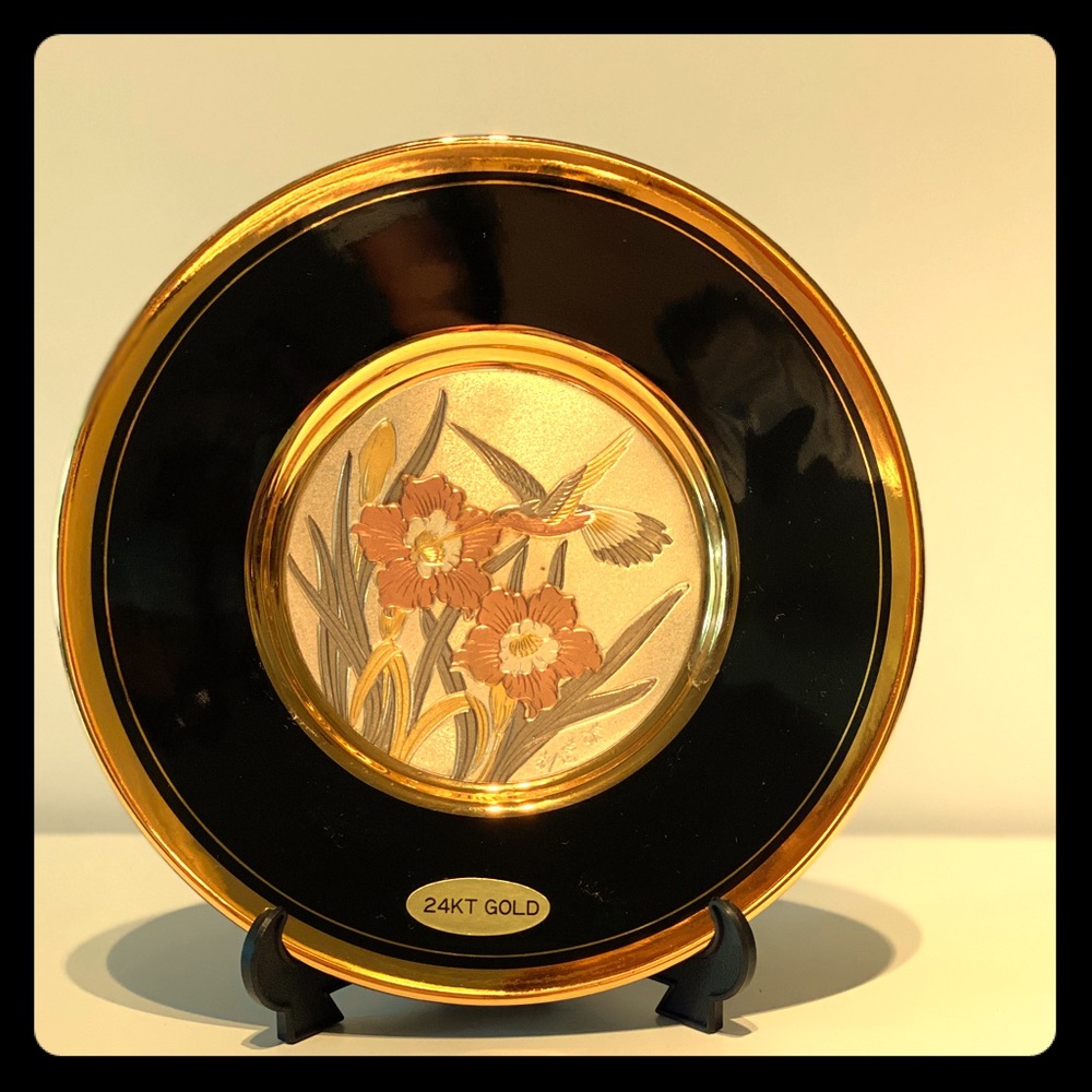 6” 24KT Gold Edged Chokin Plate; NWT